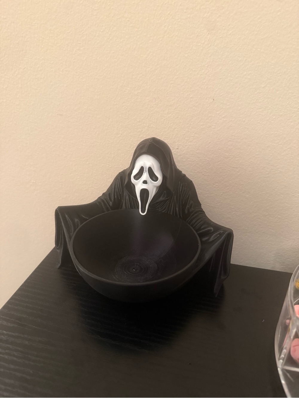 Scream Ghost Candy Bowl Halloween Decor - Black and White